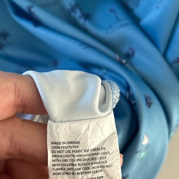 PGA Tour Blue Ocean Beach Golf Print Polo - Picture 5 of 8